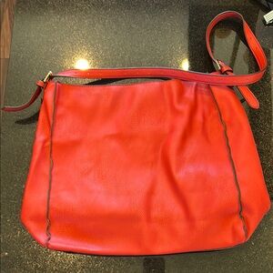 JustFab Red Tote‎ Bag with Adjustable Strap and Luxurious Leather